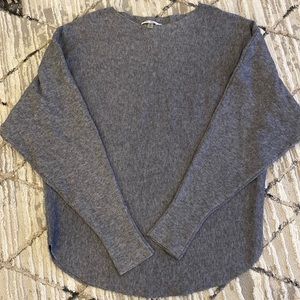 Vila Milano Heather Gray Ribbed Dolman Sweater